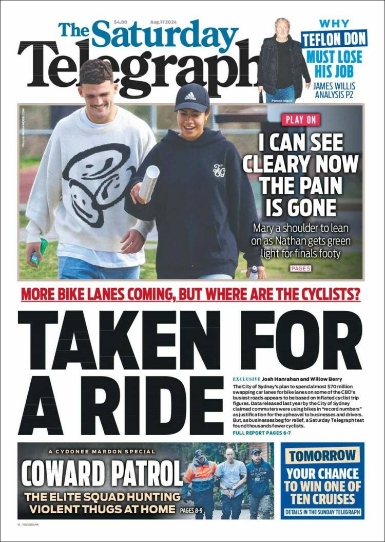Portada de The Daily Telegraph (Australia)