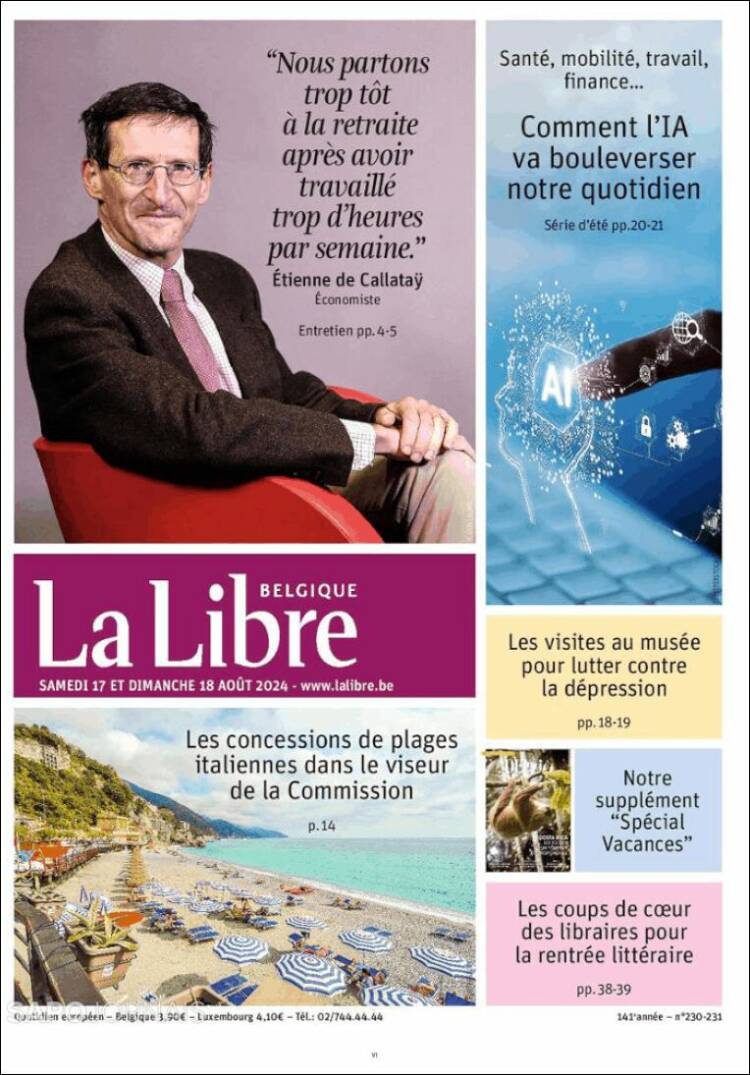 Portada de La Libre.be (B&eacute;lgica)