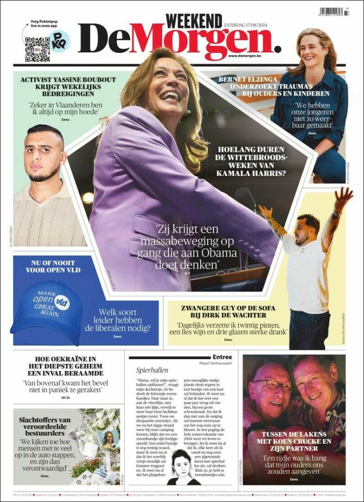 Portada de De Morgen (B&eacute;lgica)