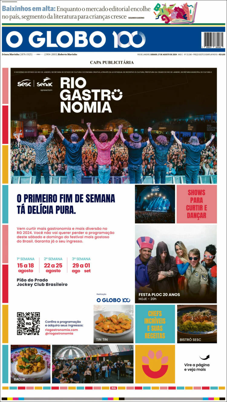 Portada de O Globo (Brasil)