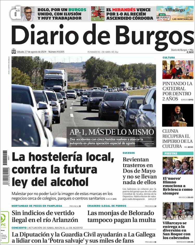 Portada de Diario de Burgos (España)