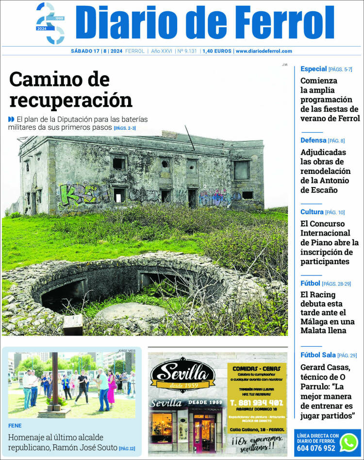 Portada de Diario de Ferrol (España)