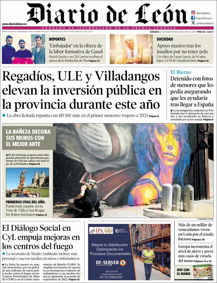 Portada de Diario de León (España)