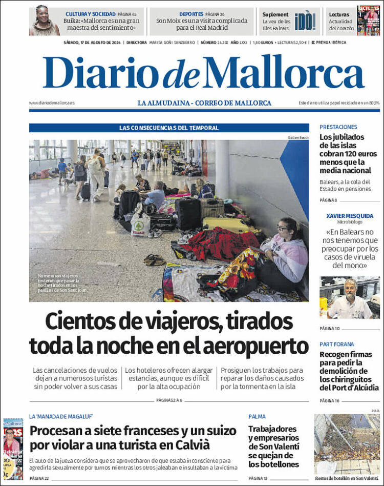 Portada de Diario de Mallorca (España)