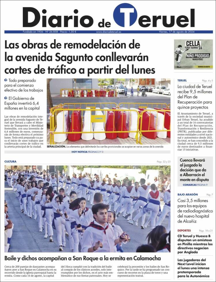 Portada de Diario de Teruel (España)