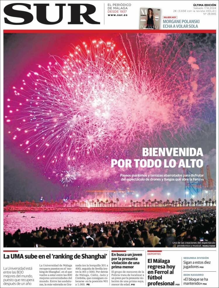 Portada de Diario el Sur (España)