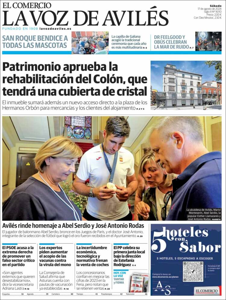 Portada de El Comercio - Avilés (España)