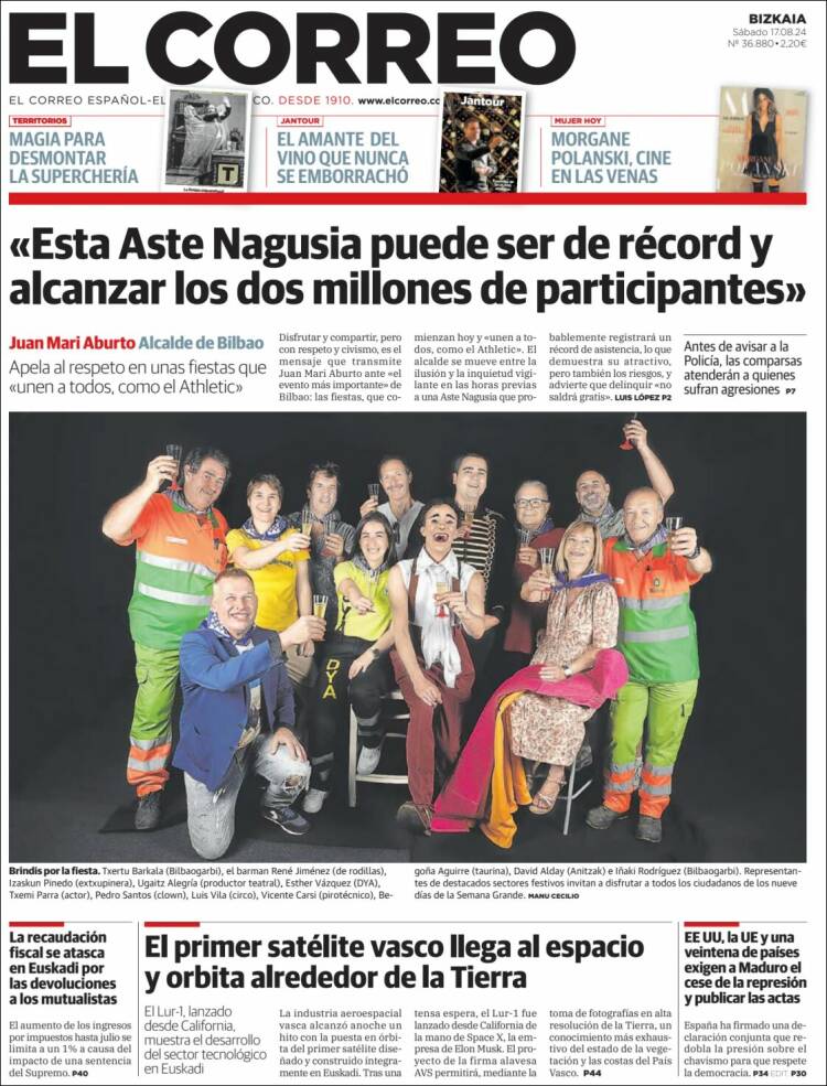 Portada de El Correo (España)