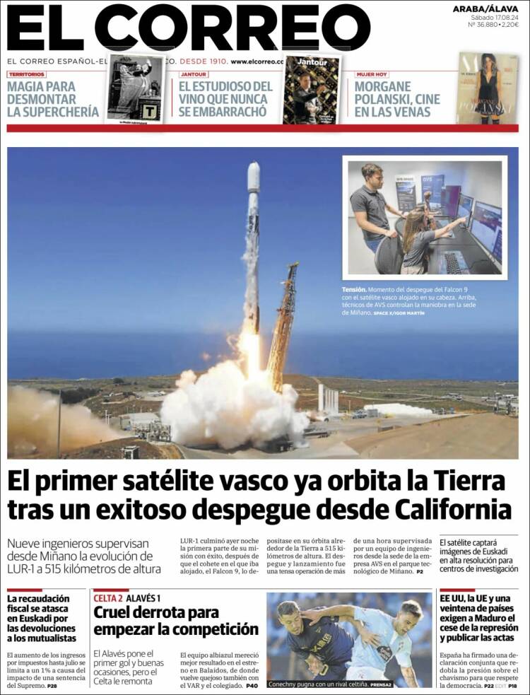 Portada de El Correo - Álava (España)