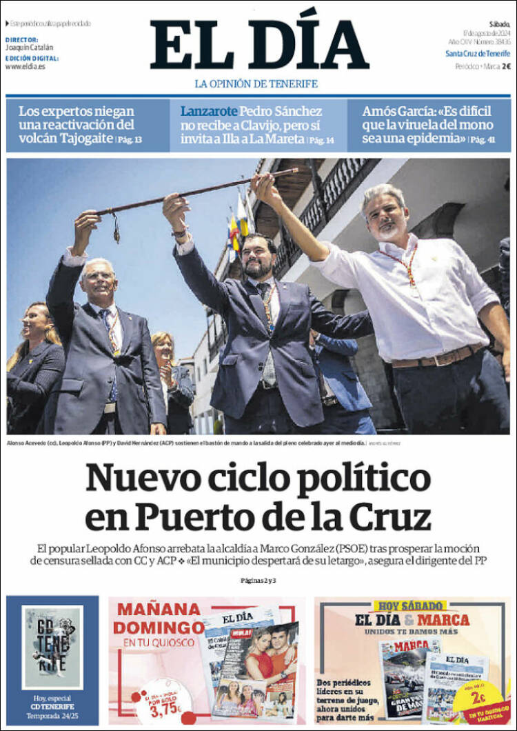 Portada de El Día (España)