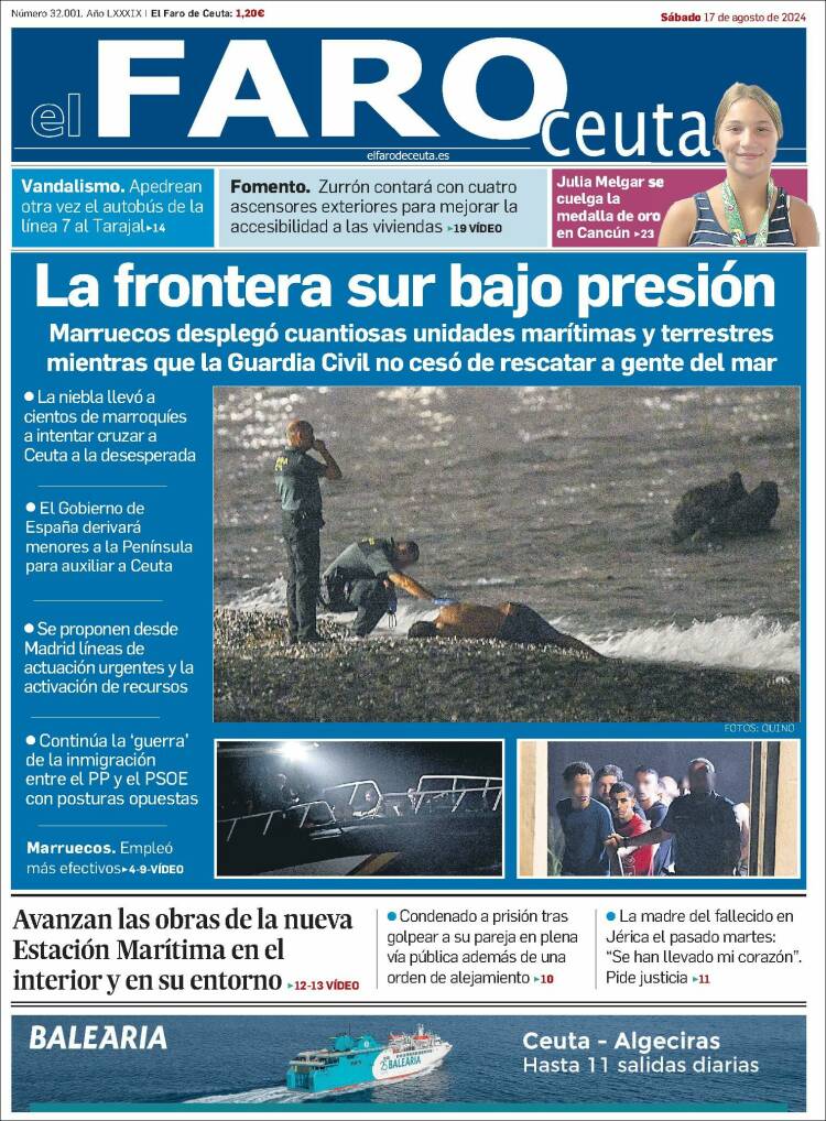 Portada de El Faro de Ceuta (España)