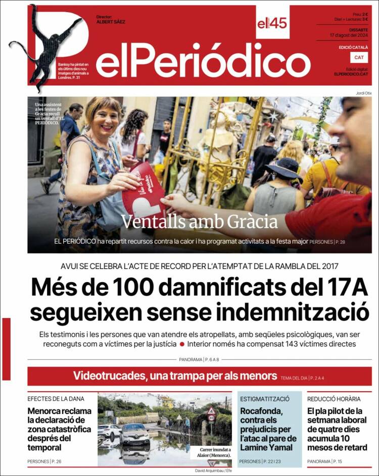 Portada de El Periódico de Catalunya (España)