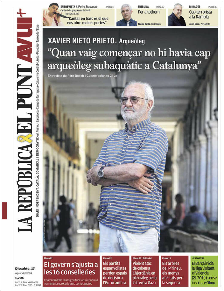 Portada de El Punt Avui (España)