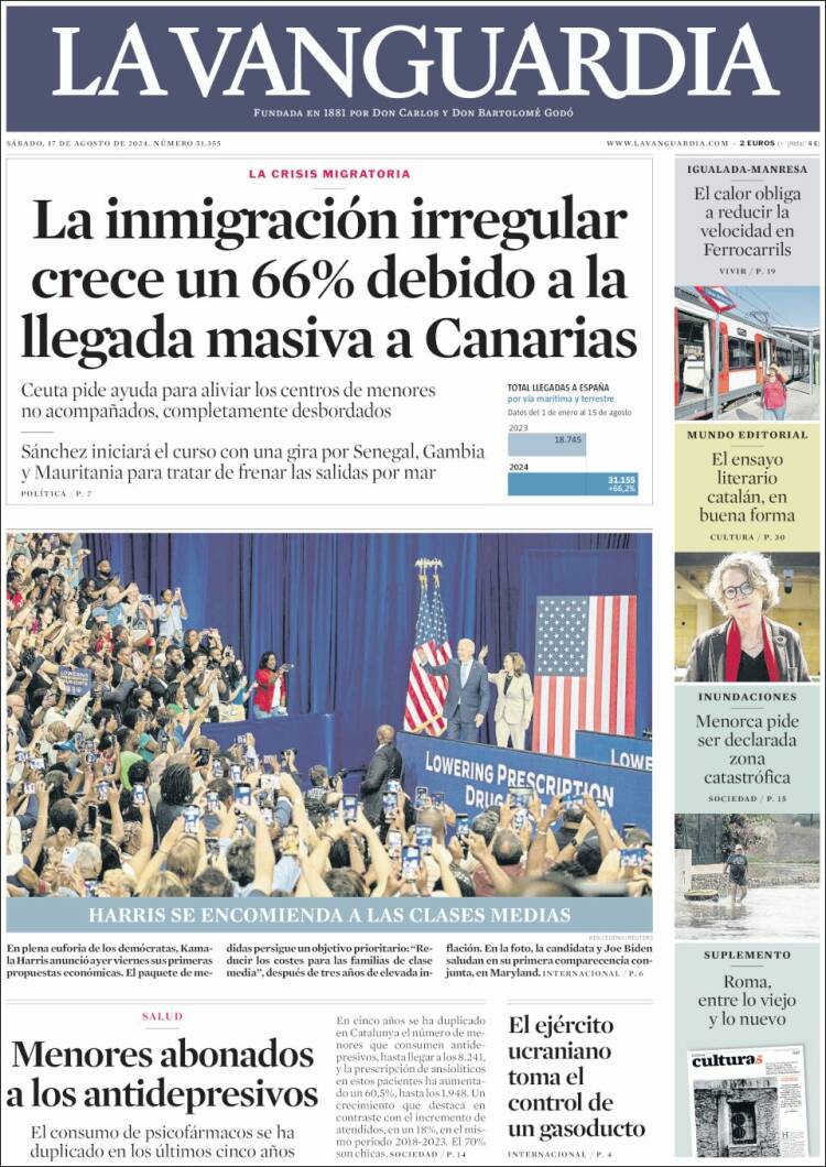 Portada de La Vanguardia (España)