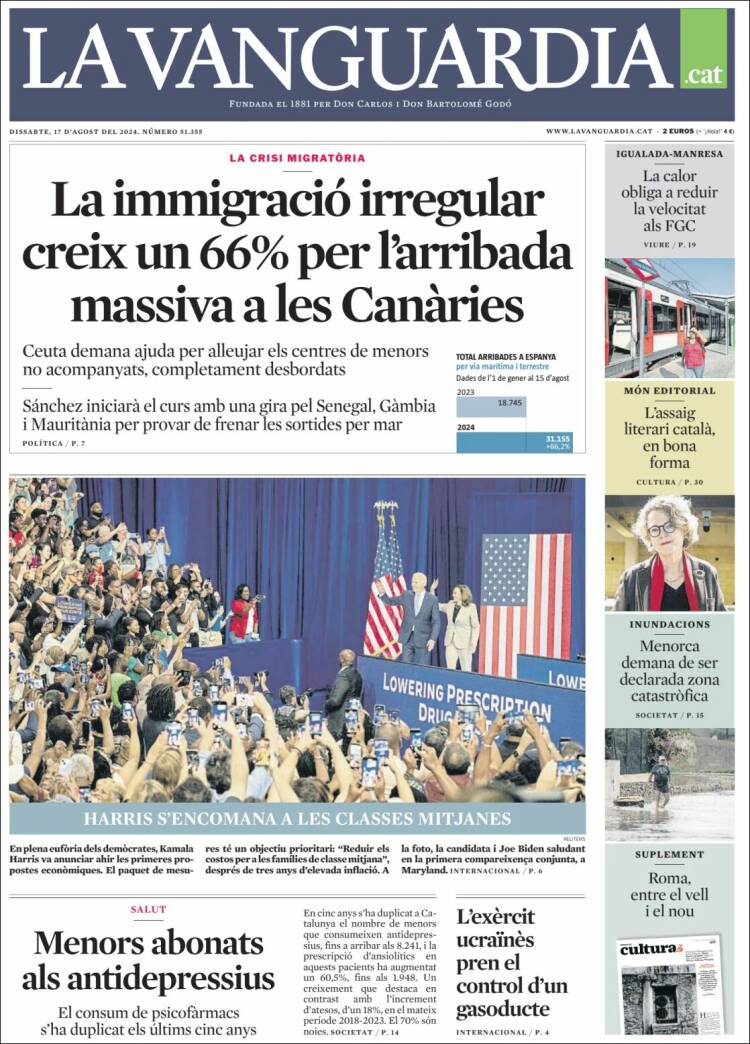 Portada de La Vanguardia (España)