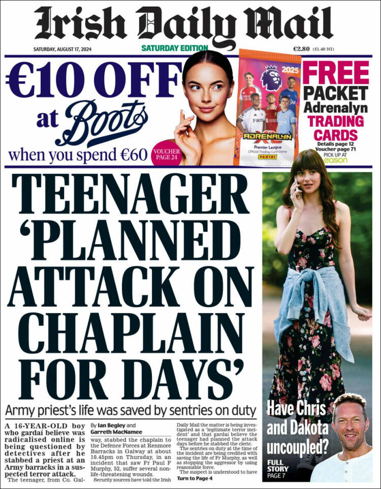 Portada de Irish Daily Mail (Irlanda)