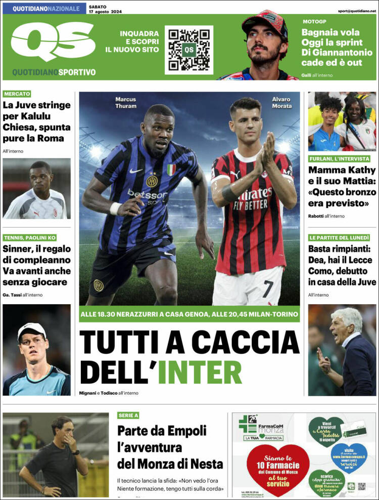 Portada de Quotidiano Sportivo (Italia)