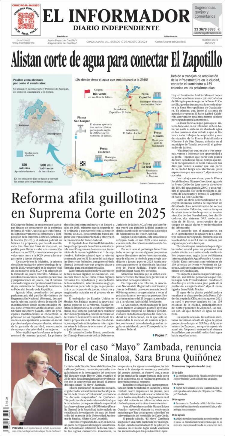 Portada de El Informador (México)