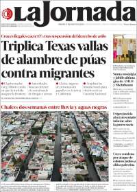 Portada de La Jornada (México)