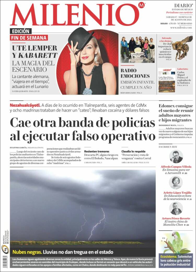 Portada de Milenio - Estado de México (México)