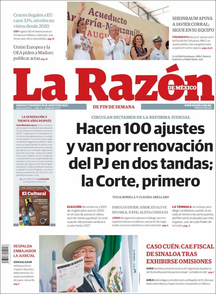 Portada de La Razón (México)