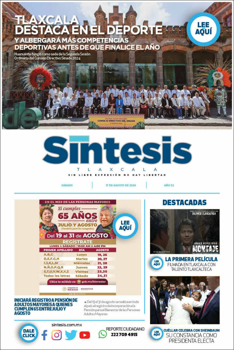 Portada de Síntesis de Tlaxcala (México)