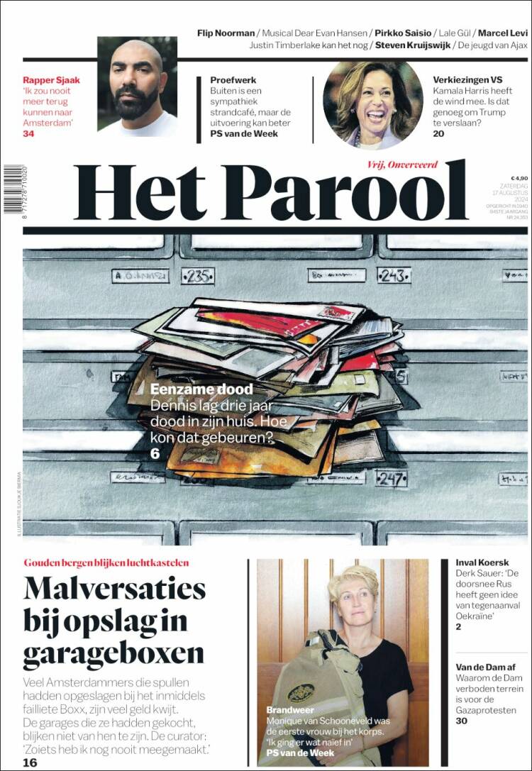 Portada de Het Parool (Pa&iacute;ses Bajos)
