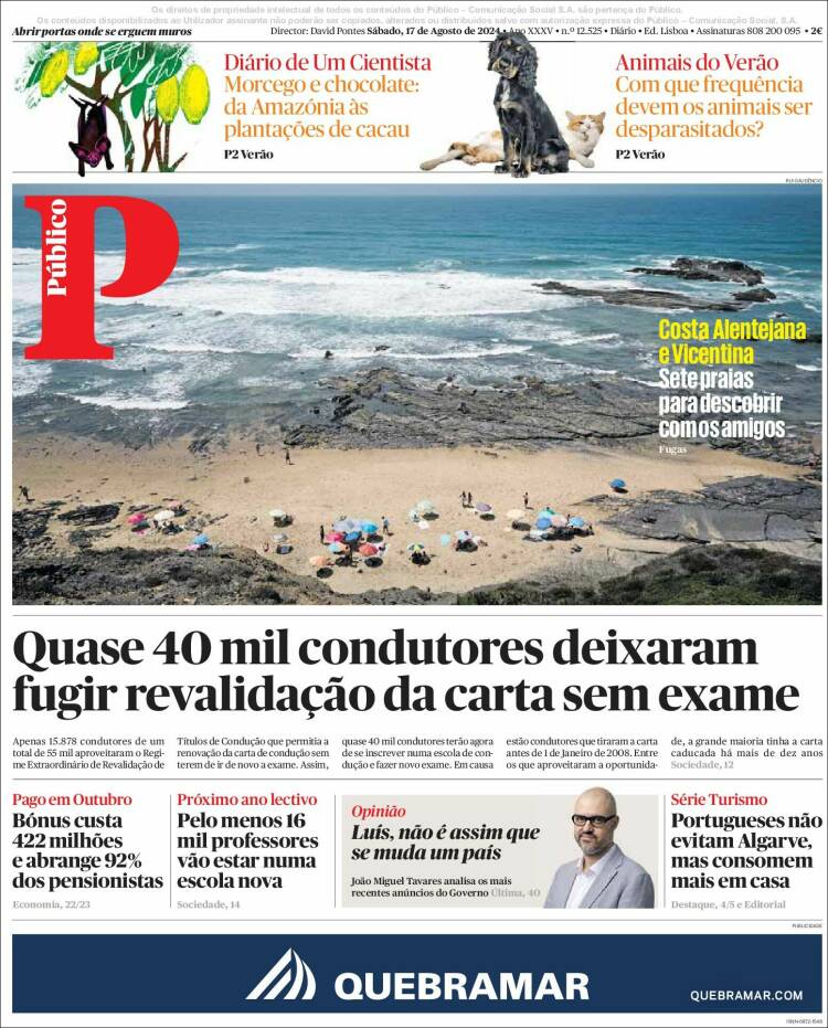 Portada de Público (Portugal)