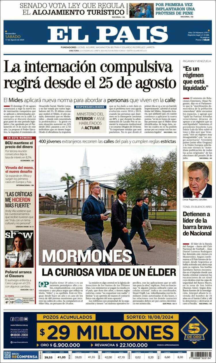 Portada de El País (Uruguay)