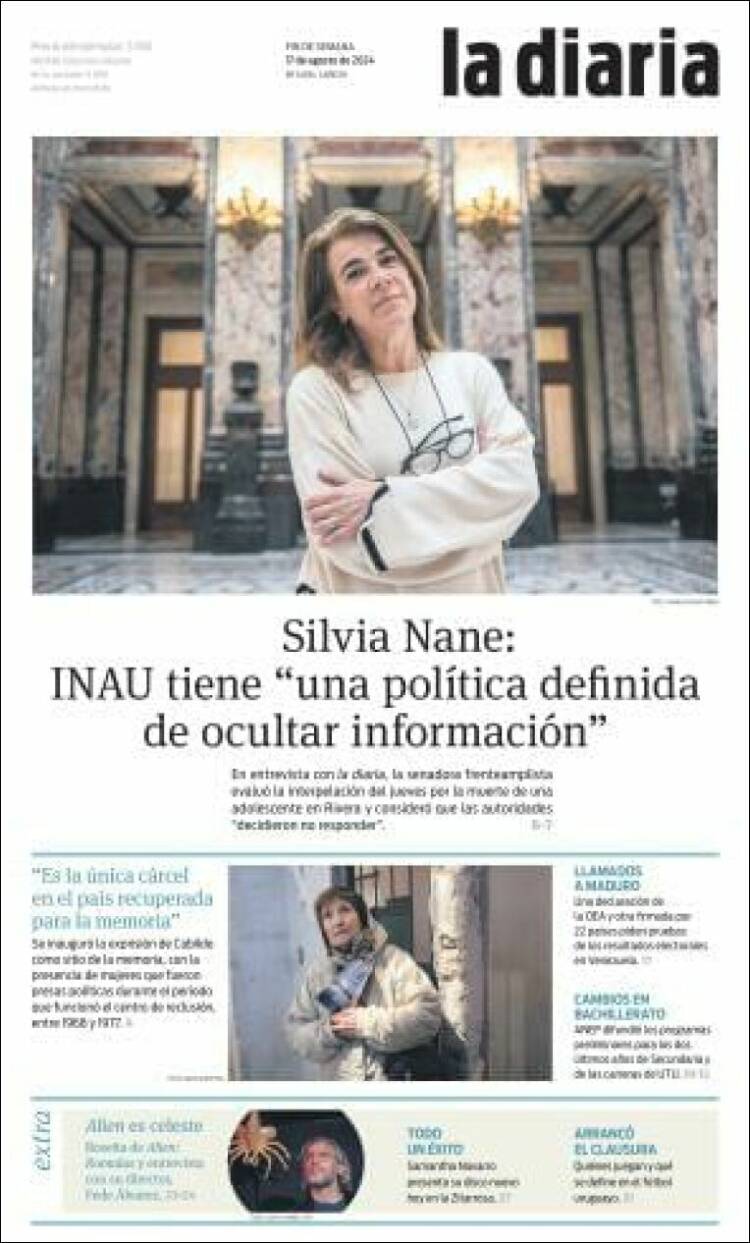 Portada de La Diaria (Uruguay)