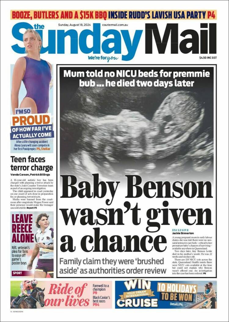 Portada de The Courier-Mail (Australia)