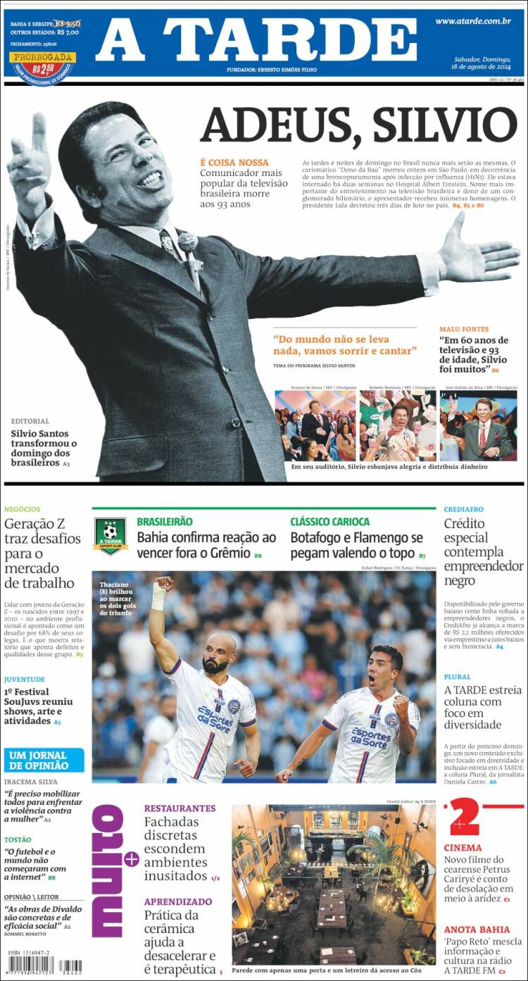 Portada de Diário A Tarde (Brasil)