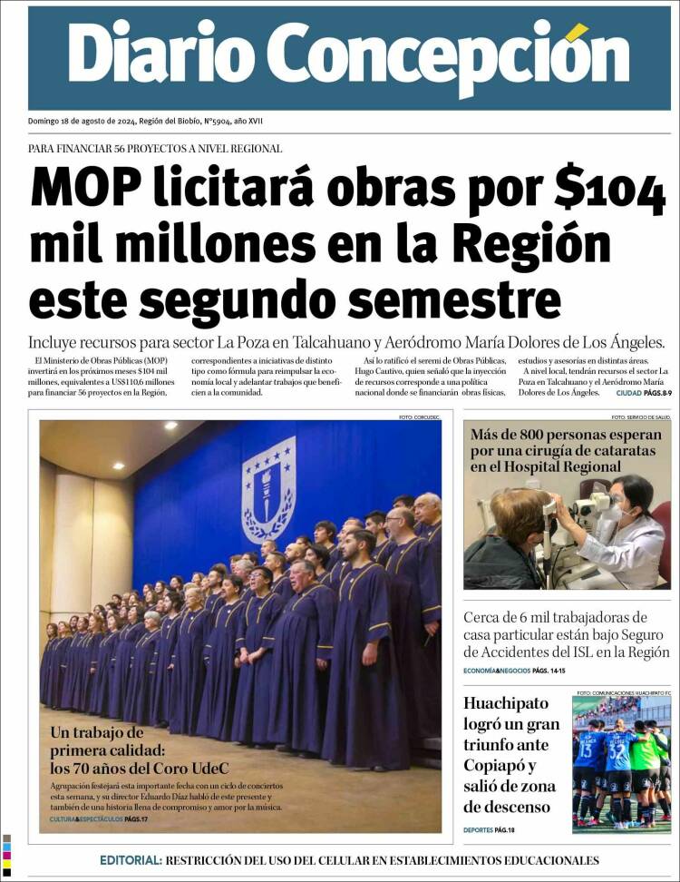 Portada de Diario de Concepción (Chile)