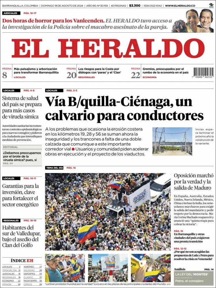 Portada de El Heraldo (Colombia)