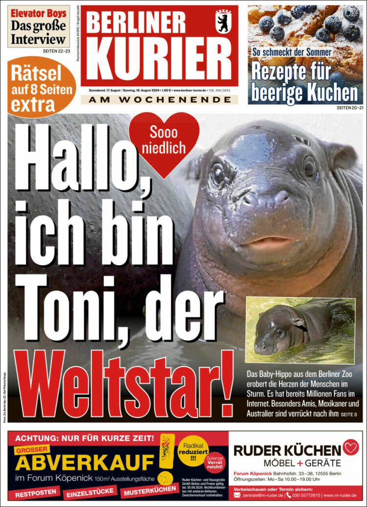 Portada de Berliner Kurier - Startseite BK (Alemania)