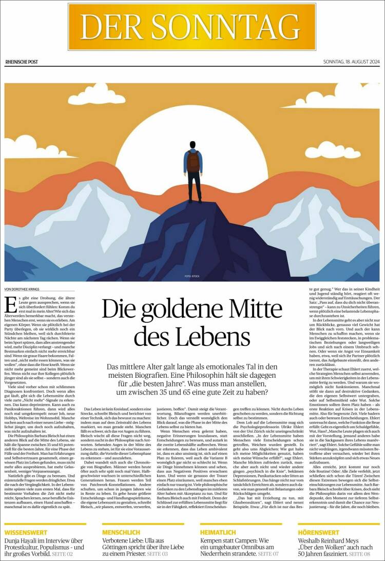 Portada de Rheinische Post (Alemania)