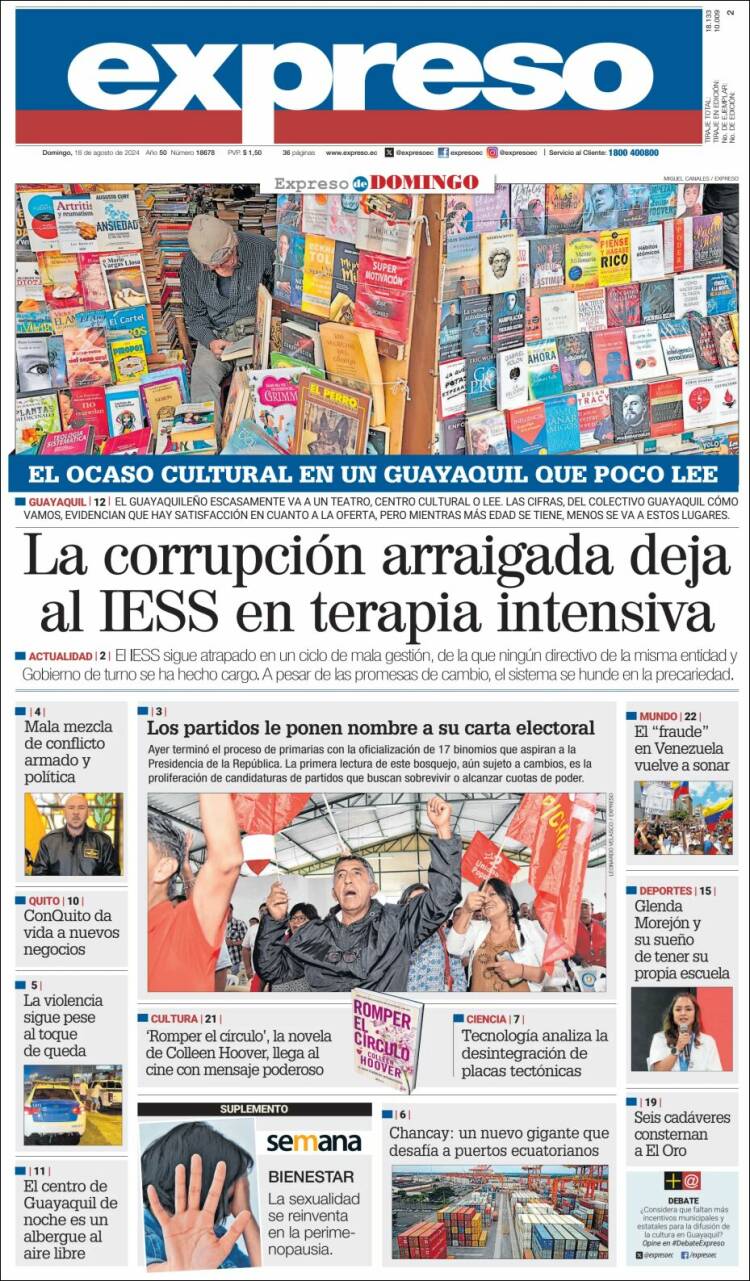 Portada de Expreso (Ecuador)