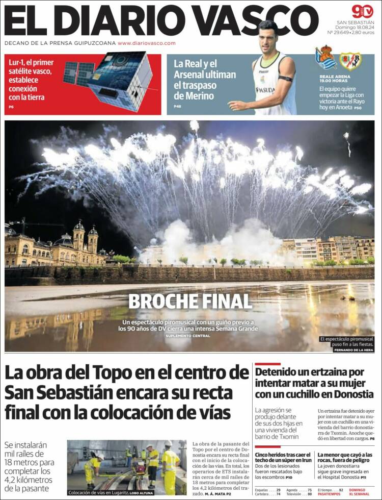 Portada de Diario Vasco (España)