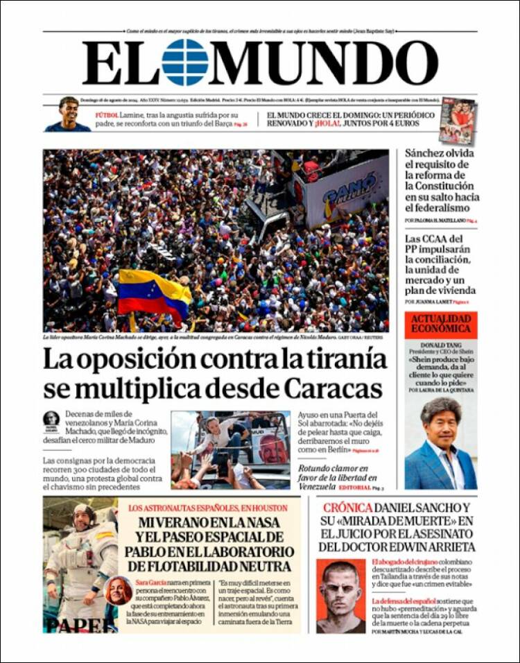 Portada de El Mundo (España)