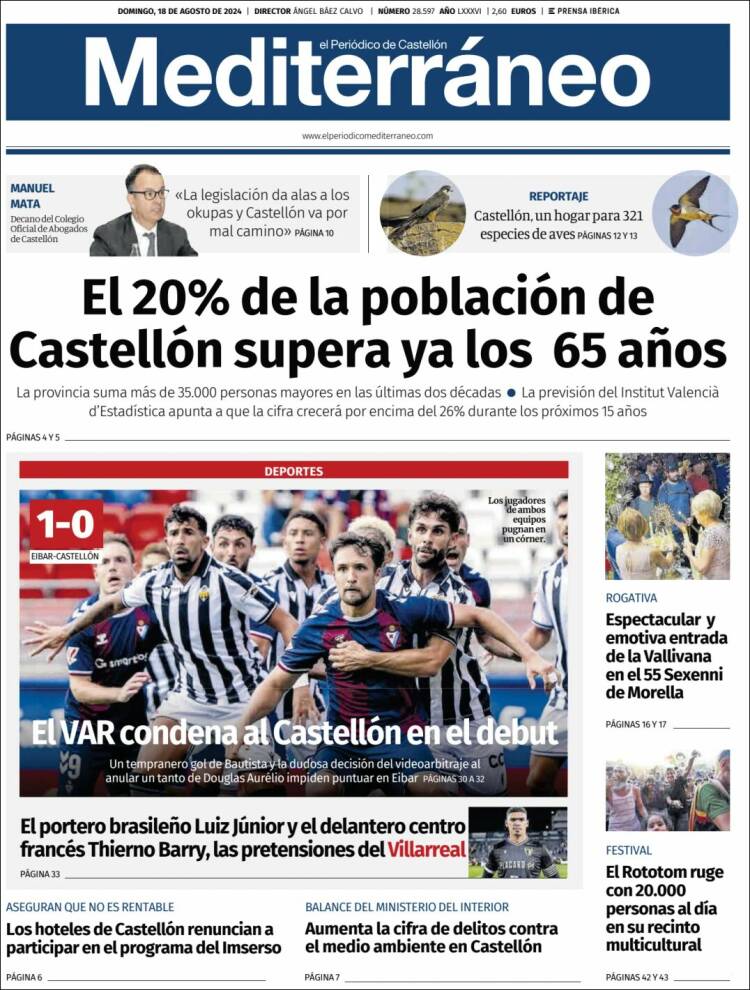Portada de El Periódico Mediterraneo (España)