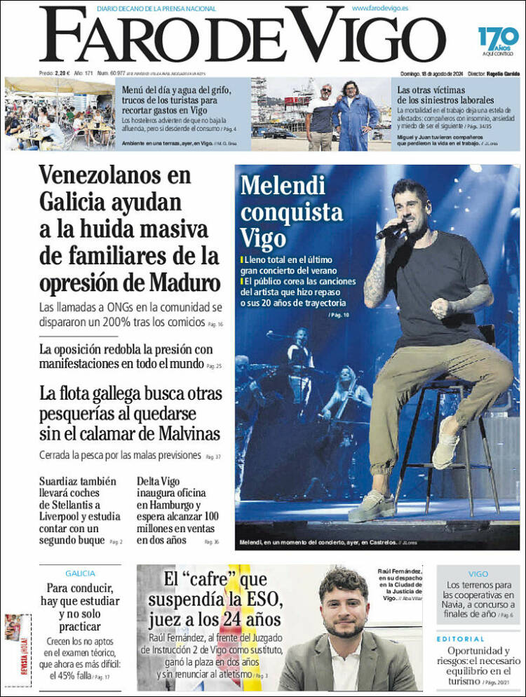 Portada de Faro de Vigo (España)