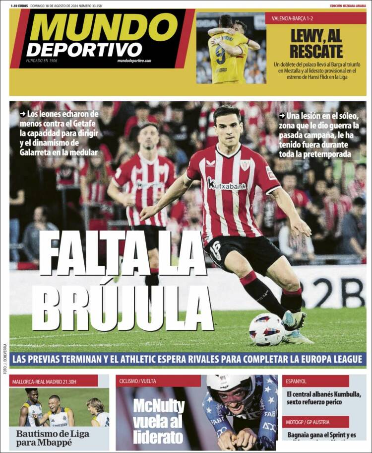 Portada de Mundo Deportivo Bizkaia (España)