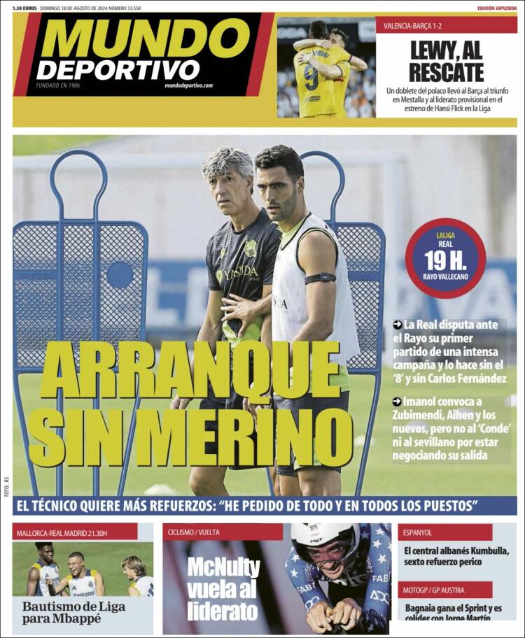Portada de Mundo Deportivo Gipuzkoa (España)