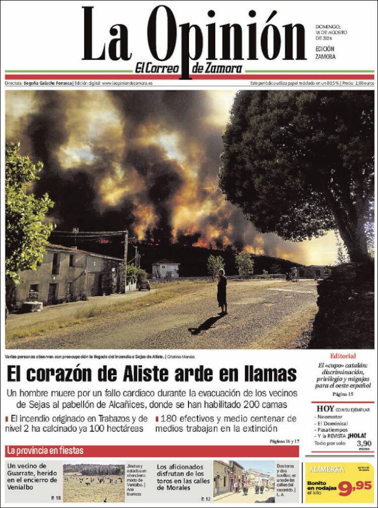 Portada de La Opinión - El Correo de Zamora (España)