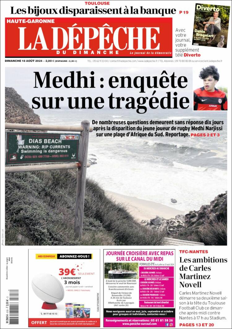 Portada de La Dépêche du Midi (Francia)