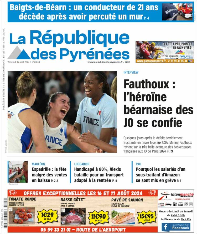 Portada de La République des Pyrénées (Francia)