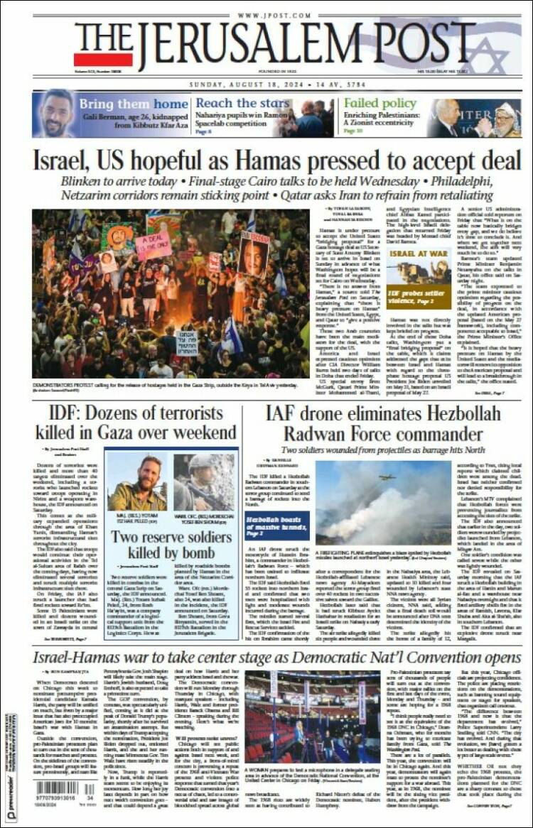 Portada de The Jerusalem Post (Israel)
