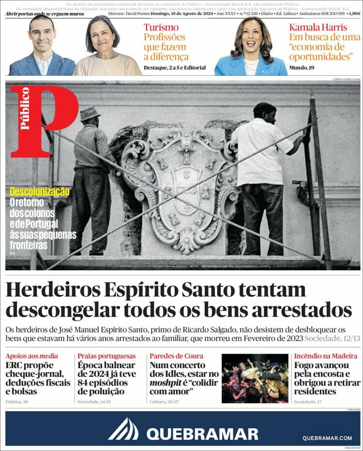 Portada de Público (Portugal)