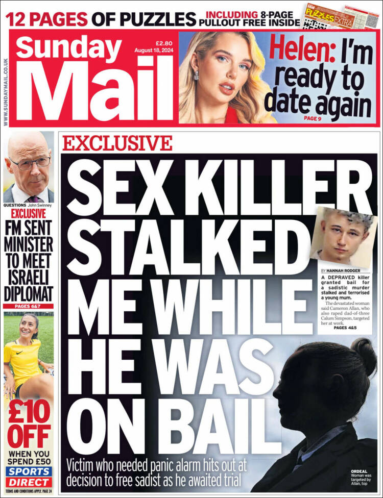 Portada de Daily Record (Reino Unido)
