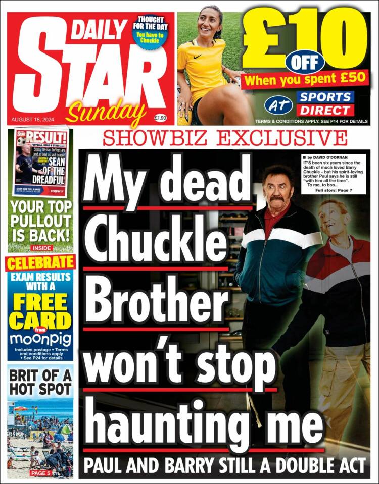 Portada de Daily Star (Reino Unido)